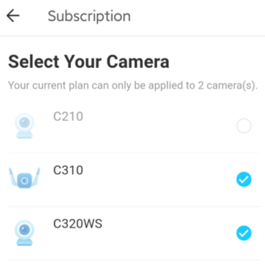 Select devices you want to add into Tapo Care Plan.