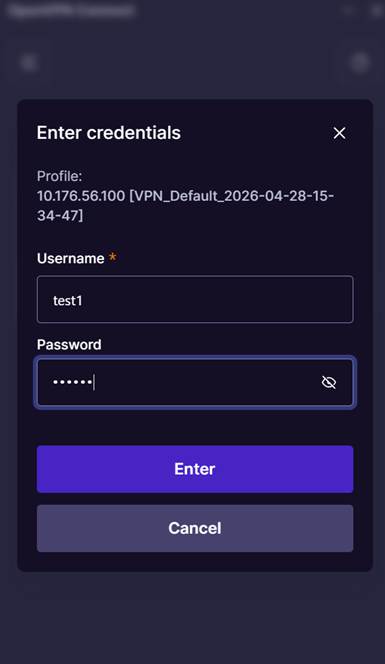Shows OVPN User Login.