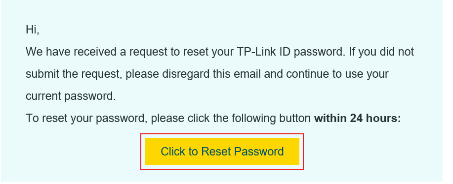 Tap the “Click to Reset Password” button in the email message.