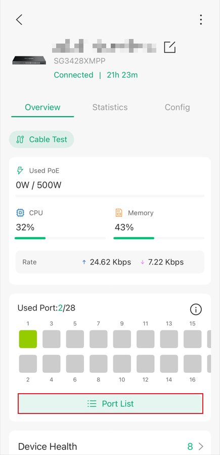  show the way to check the port list.