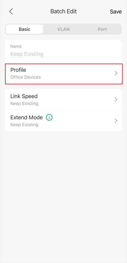 show an example of configuring the profile.