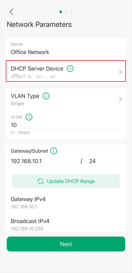 show the way to configure the DHCP server.