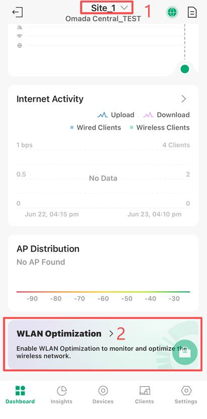 Navigate to Manual WLAN Optimization.