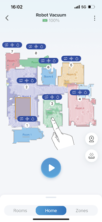 Touch and hold the established map in the Tapo app.
