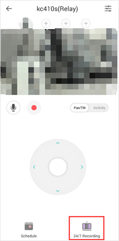 Tap 24/7 Recording to view camera local recordings.