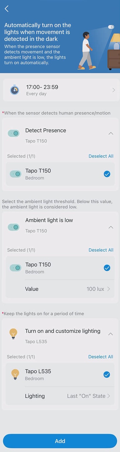 Displays how to configure a smart action.