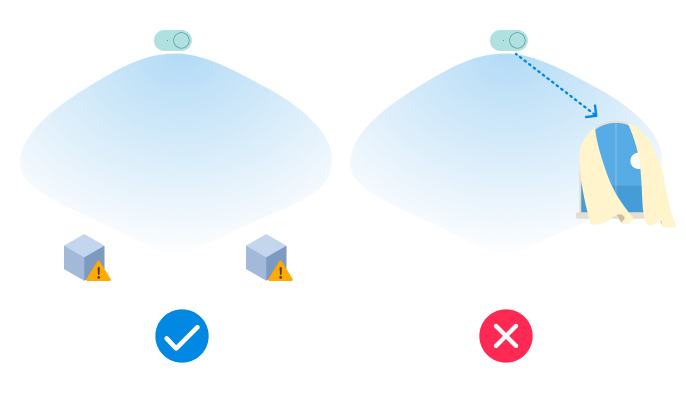 Display the sensor installation location, away from interference sources.