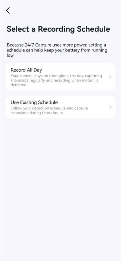 Set a recording schedule for 24/7 Capture.