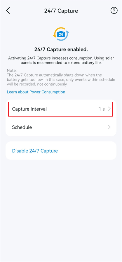 Tap Capture Interval.