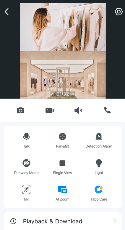 A screenshot shows the Dual-lens live view when AI Zoom is enabled.