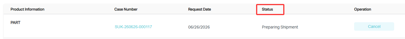 Shipping Status shows preparing shipment.