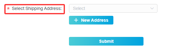 Select Shipping Address page.