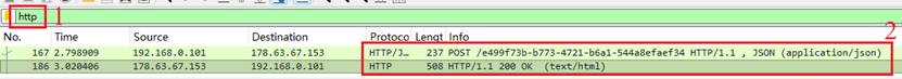 Use http command to filter the packages.