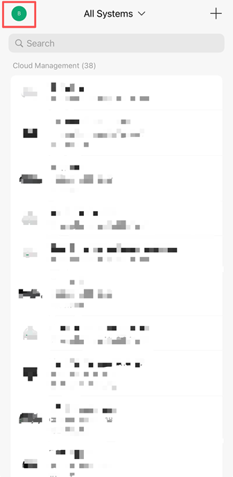 Profile icon is on the upper left corner of Omada app page。