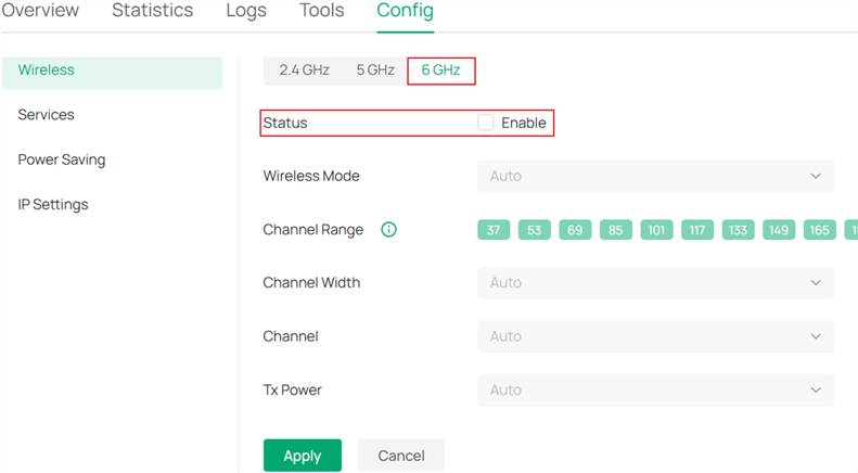 Disable 6GHz on the Omada Controller's Device Management page