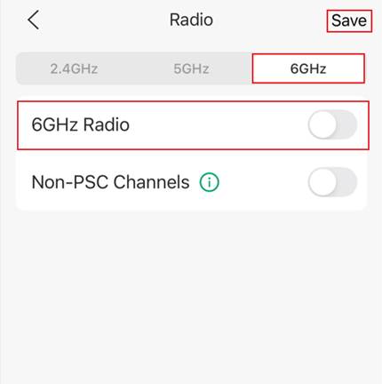Disable the 6GHz Radio on the Radio page.