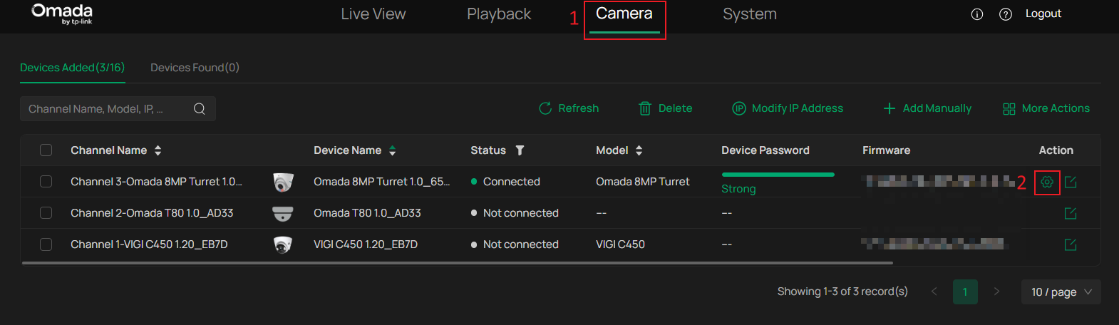 Configuration interface of NVR.