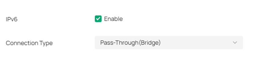 Omada Controller IPv6 settings with Pass-Through Bridge selected