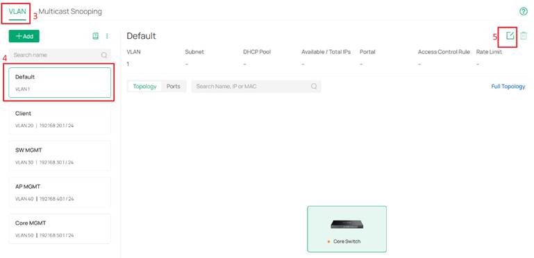 Edit the Default Network.