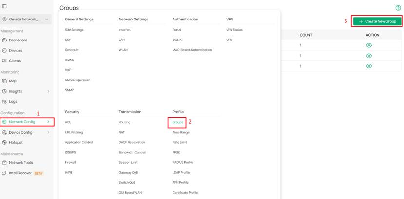 Create IP groups for all of the LAN network.