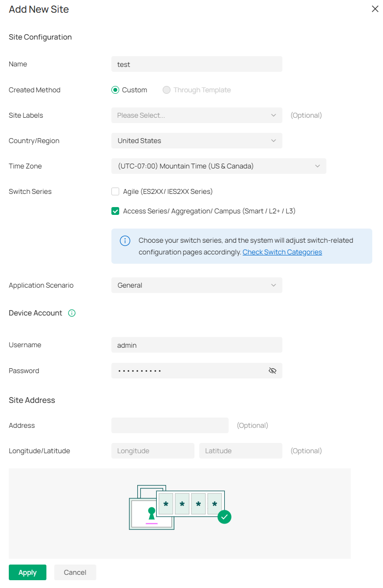 Create a new site in Omada Controller v6.3