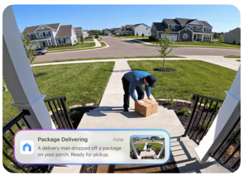 A picture showing a Package Delivering Notification with detailed description.
