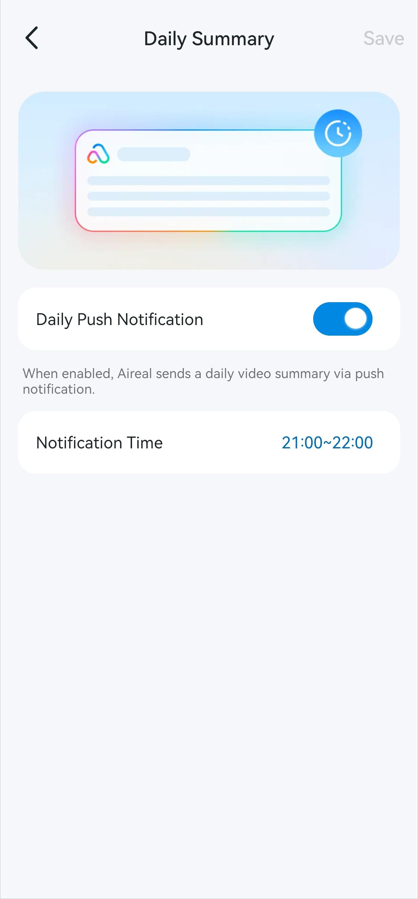 Enable or disable Daily Push Notification and set Notification Time.