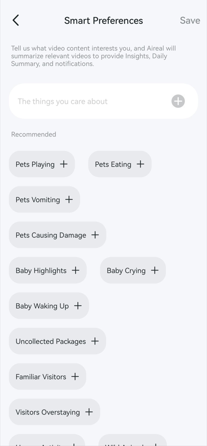 Customize your preferences settings and tell Aireal what video content interests you.
