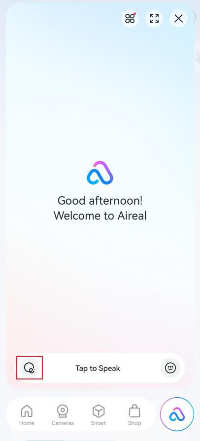 Tap the question icon in AI Chat page.