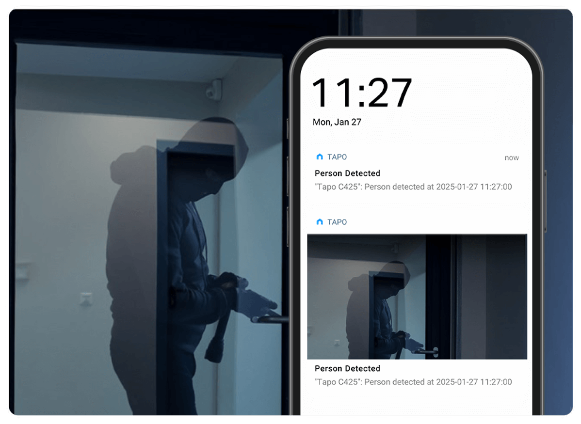 A picture showing the Tapo app notification with a snapshot.