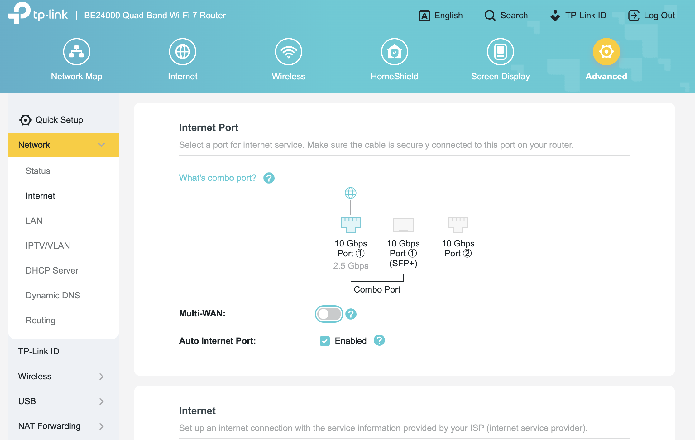 Multi-WAN button location.