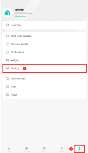 Tippen Sie unten rechts in der Kasa App auf die Registerkarte Me.