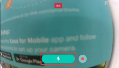 Tippen Sie auf der Live-Ansichtsseite der Kamera auf das Mikrofonsymbol.