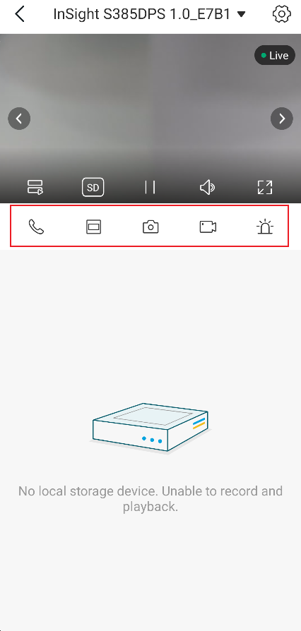 Display Live View page of a shared device