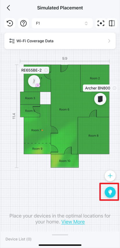 Locate the Placement Suggestions icon on the heatmap.