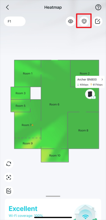 Locate the Simulated Placement icon on the heatmap.
