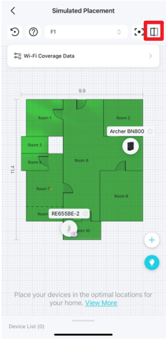Locate the comparison icon on the Simulated Placement page.