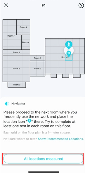 Instructions on how to run the signal test at each location.