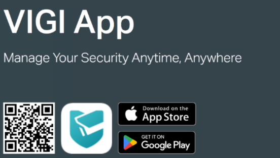 QR code for downloading the VIGI App with App Store and Google Play download badges