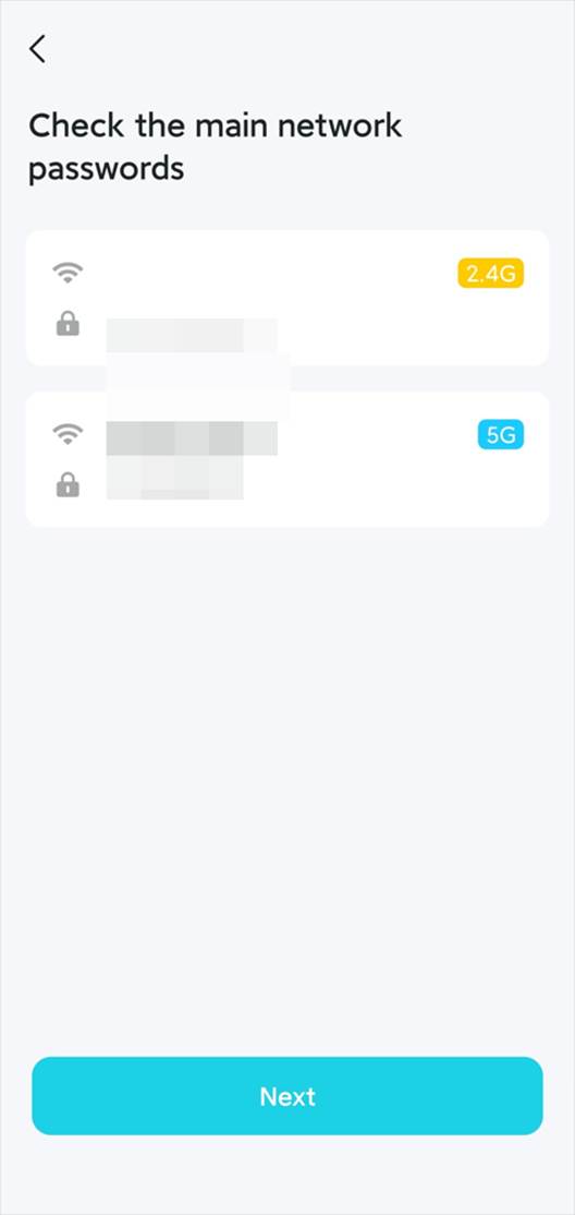 Die App fordert dazu auf, das Wi-Fi-Passwort des Routers zu prüfen.
