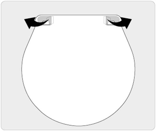 Zwei Klebeflächen an der Vorderseite der Matte für Tapo RV30 Max Plus Gen 2.