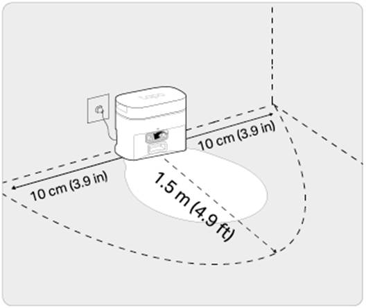 Positionieren der Dockingstation auf der Matte für Tapo RV30 Max Plus Gen 2.
