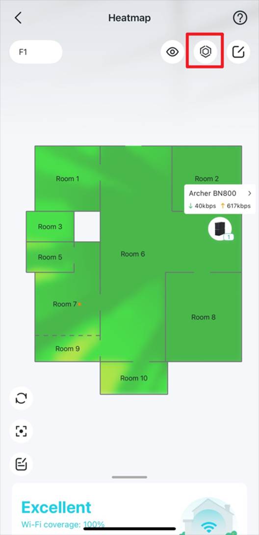 Position des Simulated-Placement-Symbols auf der Heatmap.