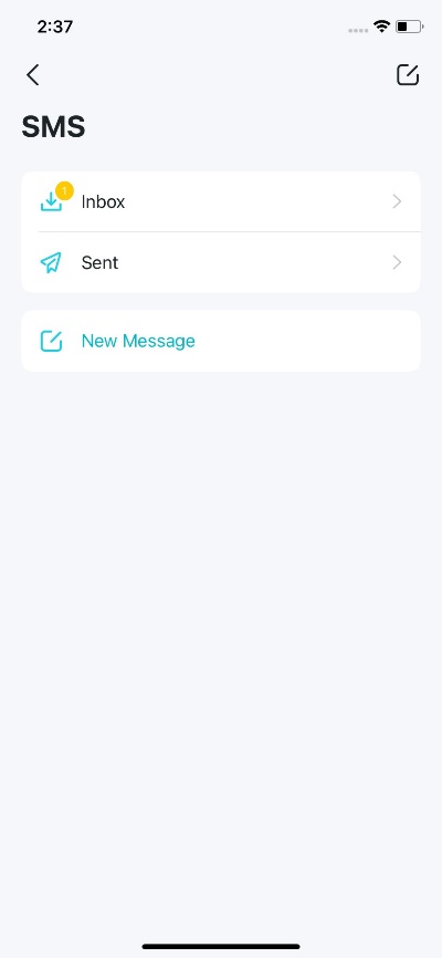 Display the SMS settings page.