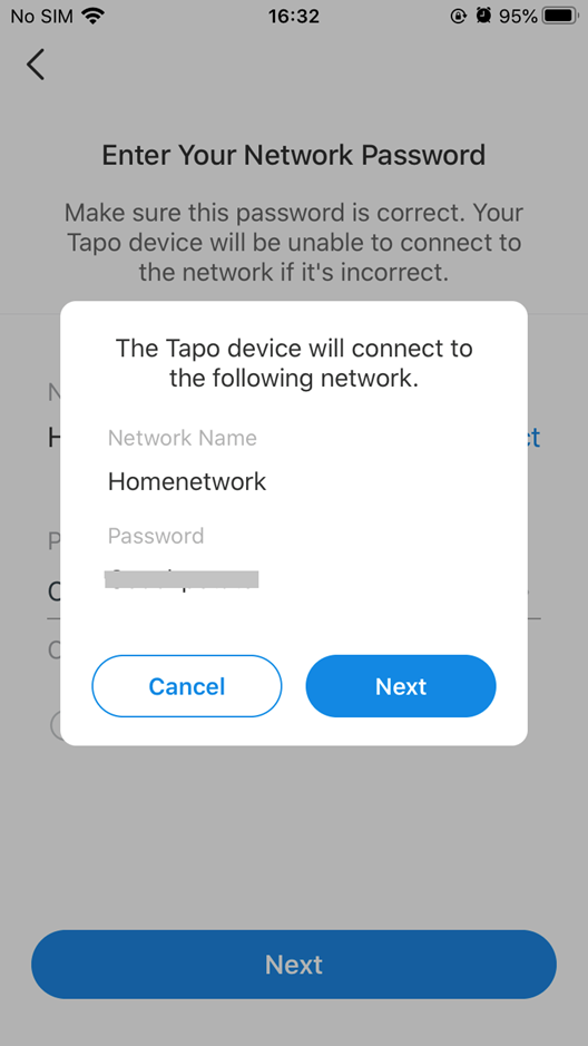 Liste der Heim-WLANs in der Tapo-App.