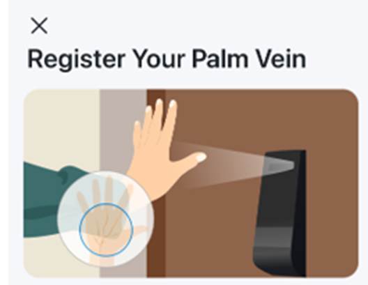 Handvenenmuster registrieren.