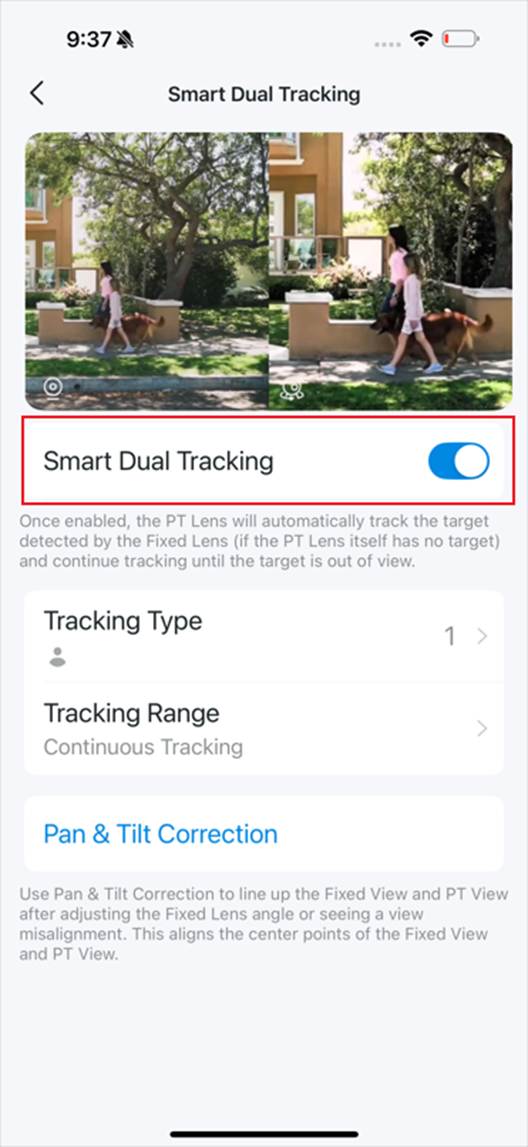 ALT-Text: Seite „Smart Dual Tracking“.