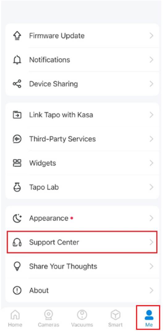 ALT-Text: Auf die Schaltfläche „Ich“ unten rechts und anschließend auf „Support-Center“ tippen.