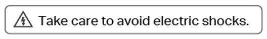 ALT-Text: Vorsicht vor Stromschlägen.