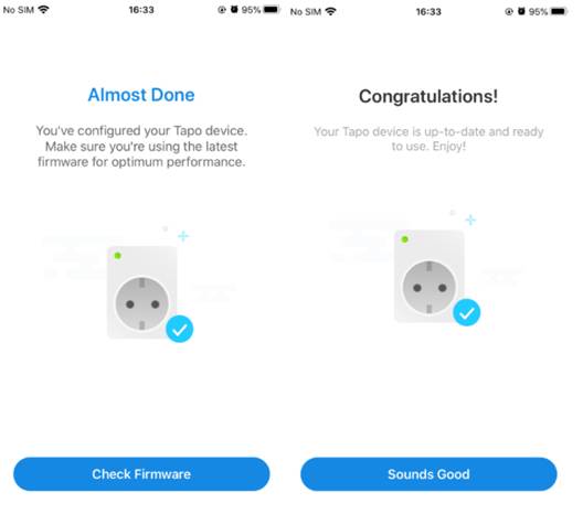 ALT-Text: In der Tapo-App nach der neuesten Firmware suchen.